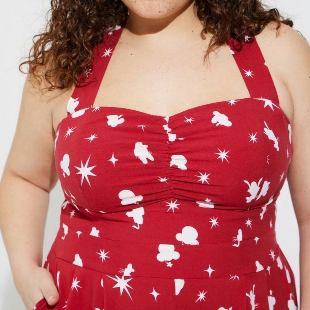 Torrid Disney Americana Mickey Friends Stretch Challis Button Front Romper Sz 3 - Picture 5 of 11
